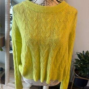Yellow Cable Knit Sweater